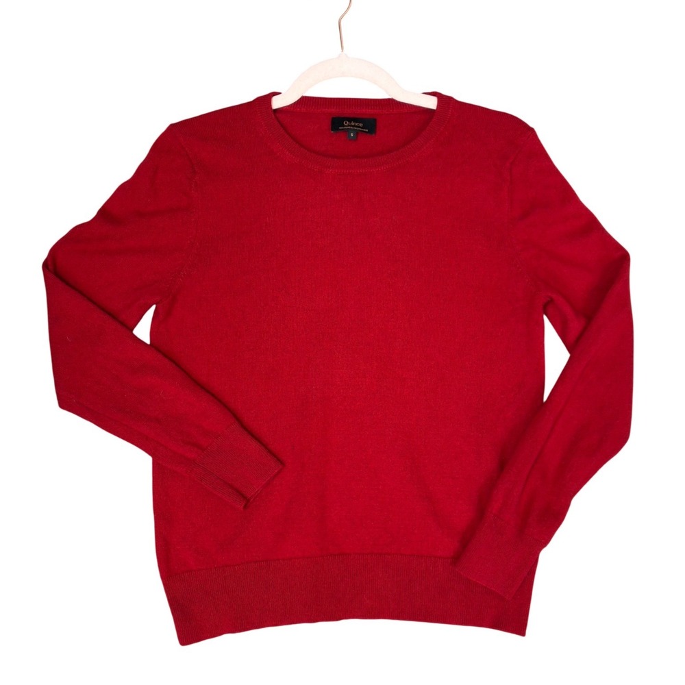 Quince 100% Mongolian Cashmere Crewneck Sweater Varsity Red Small SHWDC01